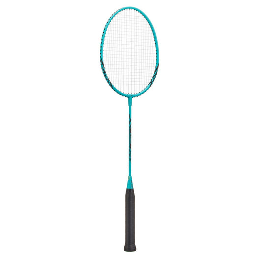 Mint badminton racket on a white background