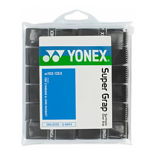 Yonex Super Grap tennis racket grip packaging with clear plastic cover