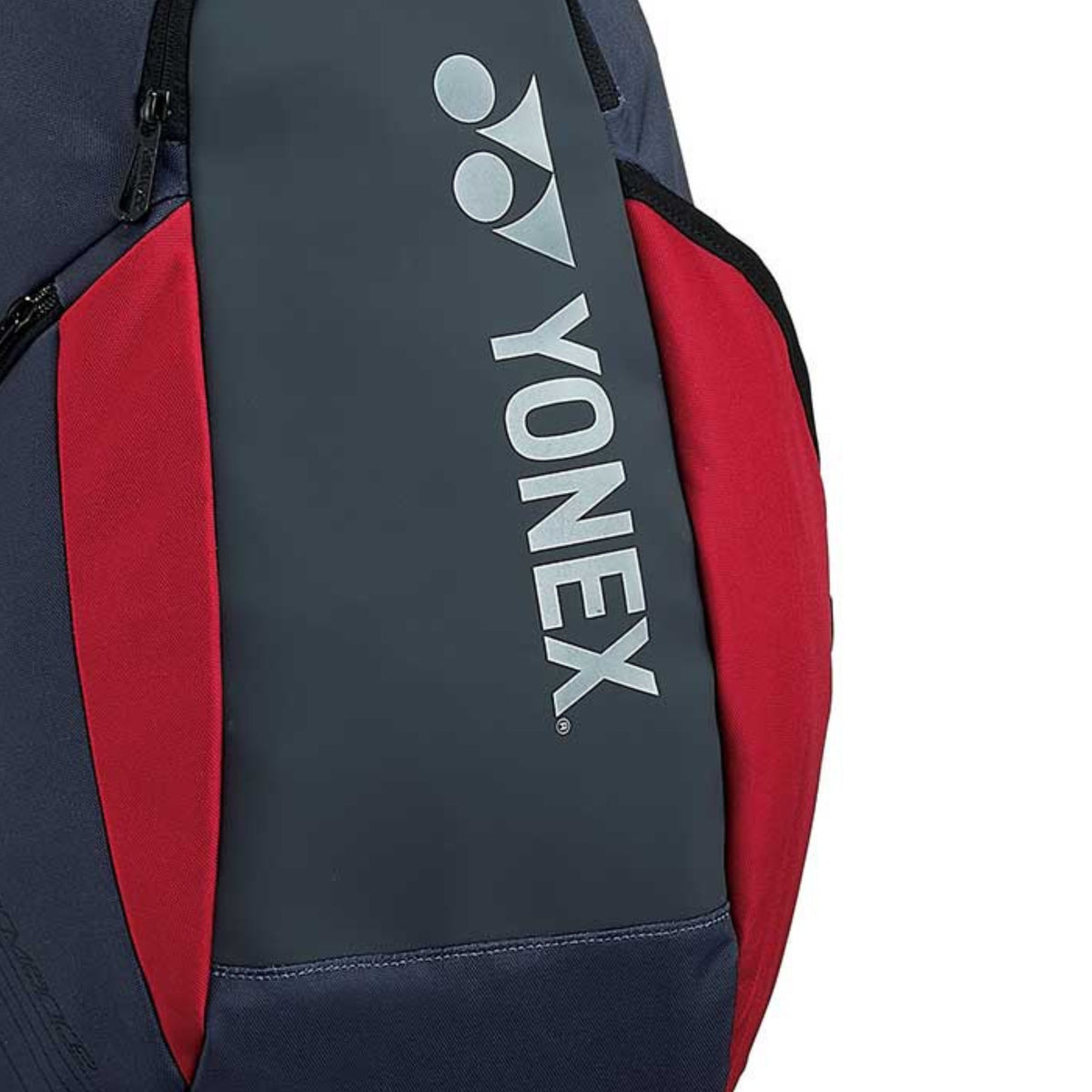 Yonex backpack with red and blue design on a white background