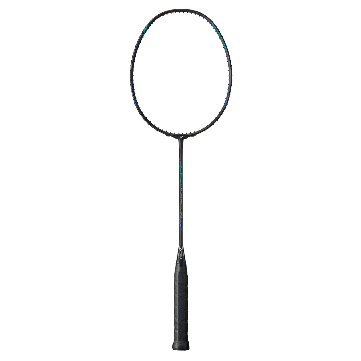Badminton racket on a white background