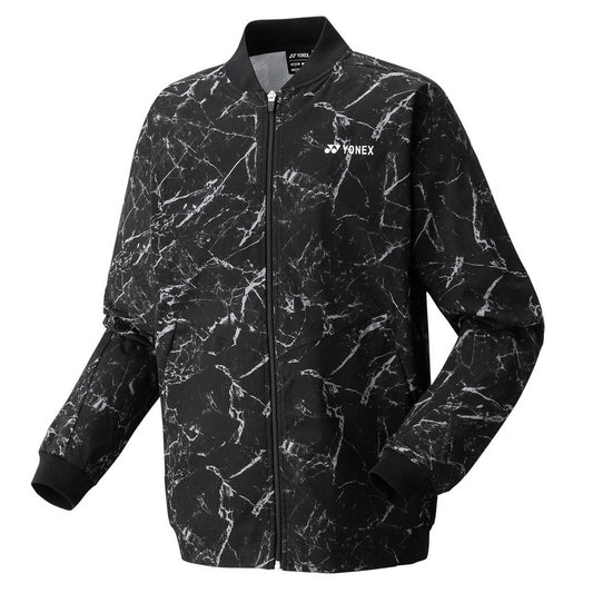 Black marbled pattern jacket with Yonex logo on a white background