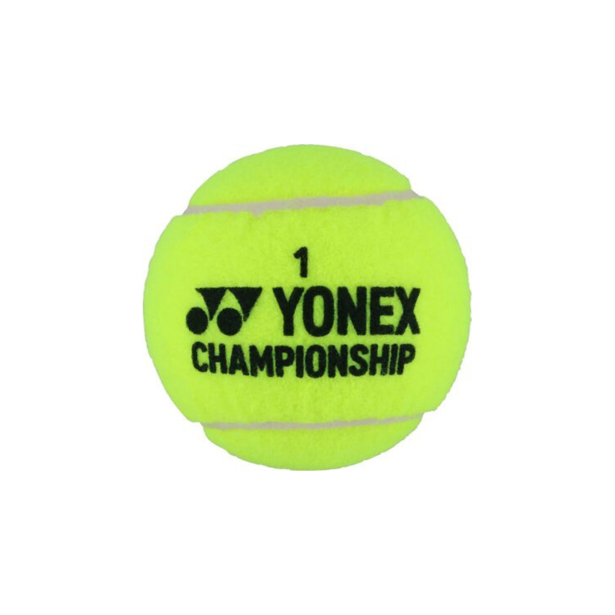 Yellow tennis ball with Yonex branding on a white background