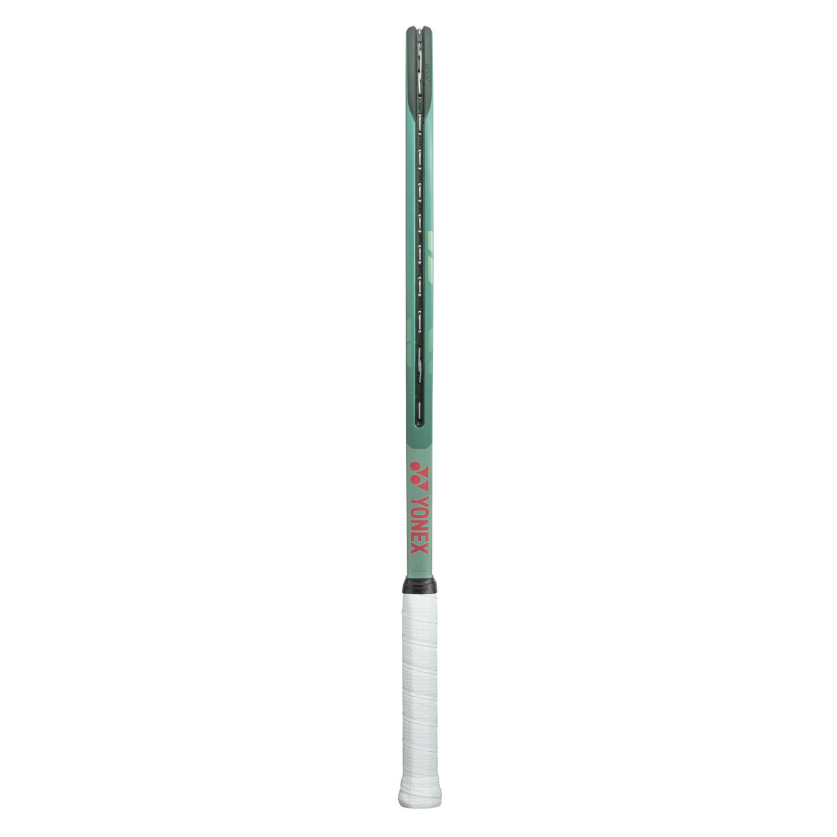 Yonex Tennis racket with a white and green design on a white background