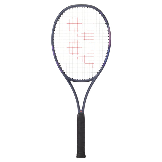 Yonex Tennis racket with a white strings pattern on a white background