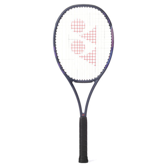 Yonex Tennis racket with a white strings pattern on a white background