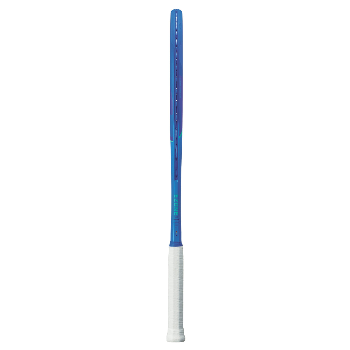 Yonex Tennis racket with blue frame and white handle on a white background