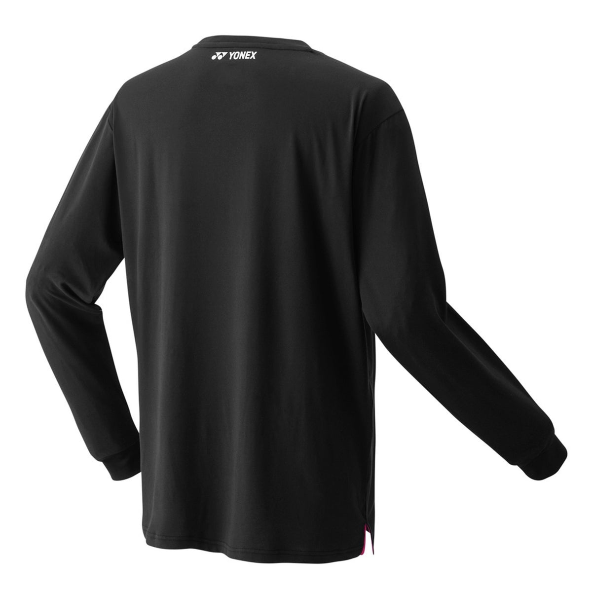 Black long-sleeve shirt with Yonex logo on the back against a white background