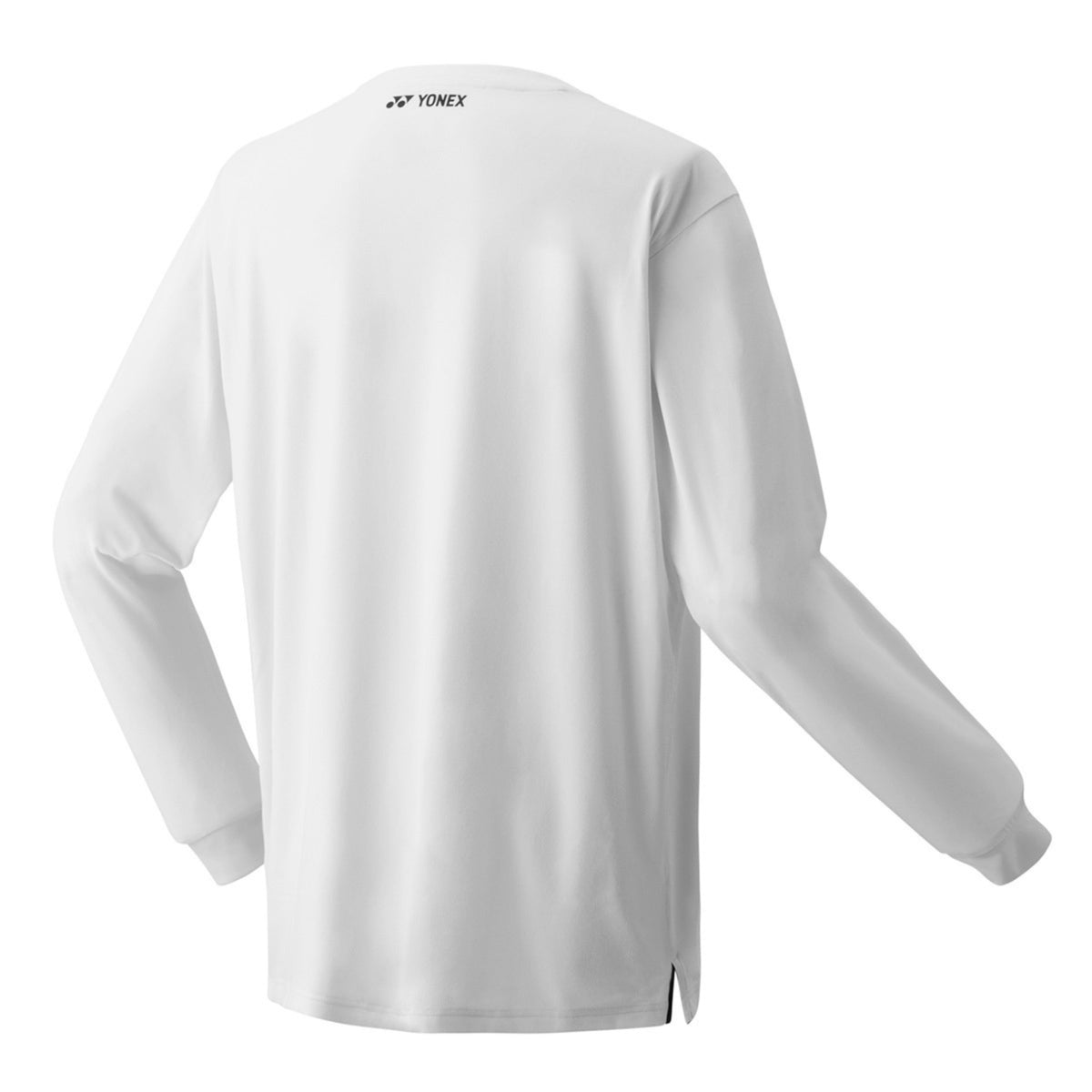 White long-sleeve shirt with Yonex logo on the back against a white background
