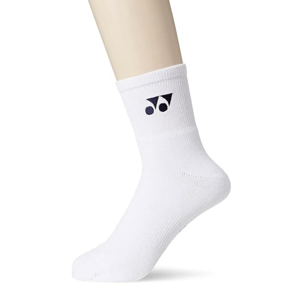 White sock with a logo on a white background