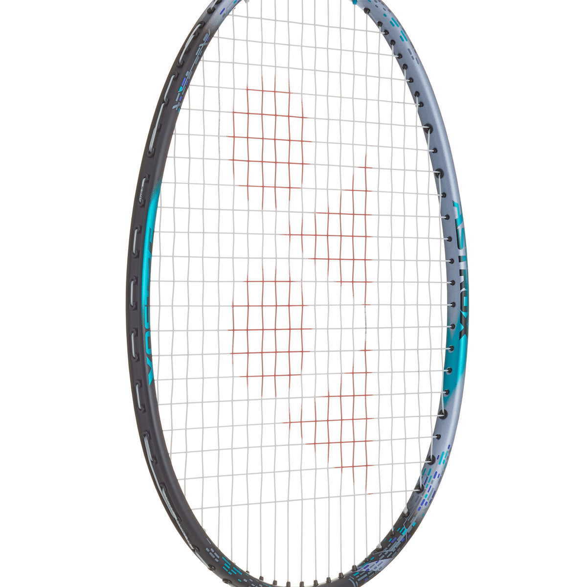 Badminton racket with a white background