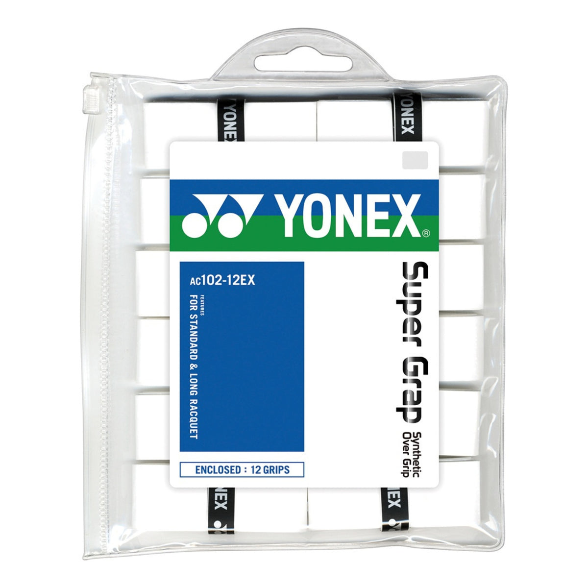 Yonex Super Grap tennis racket grip packaging on a white background