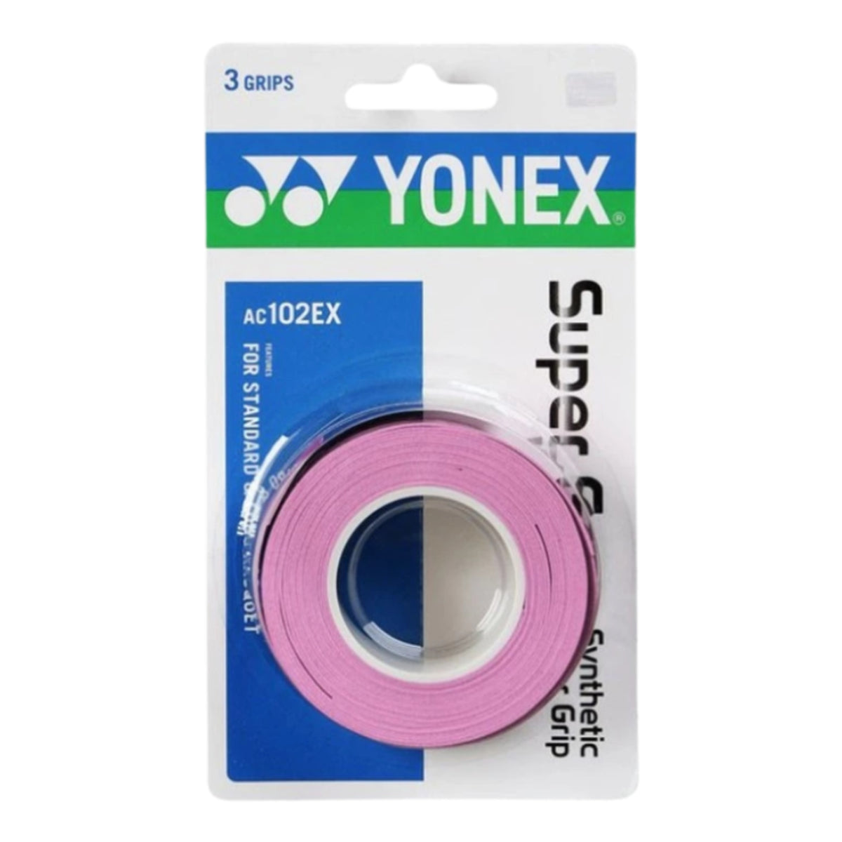 Yonex Super Grap pink tennis grip on a white background