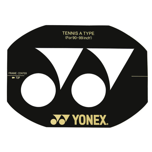 Yonex tennis racket ink stencil on a white background