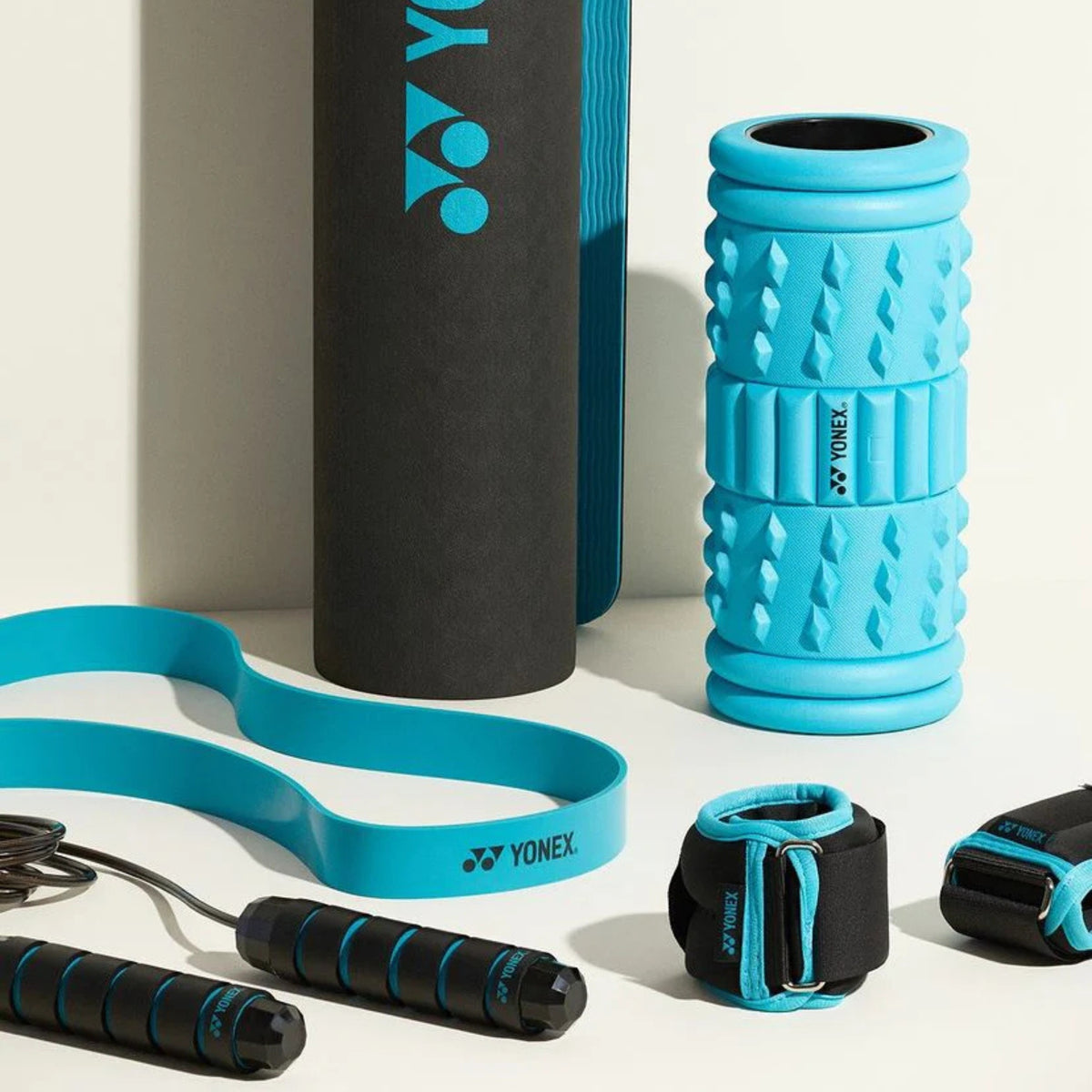 Yonex training items on a white background