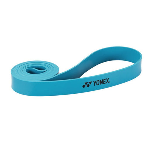 Blue resistance band with Yonex logo on a white background