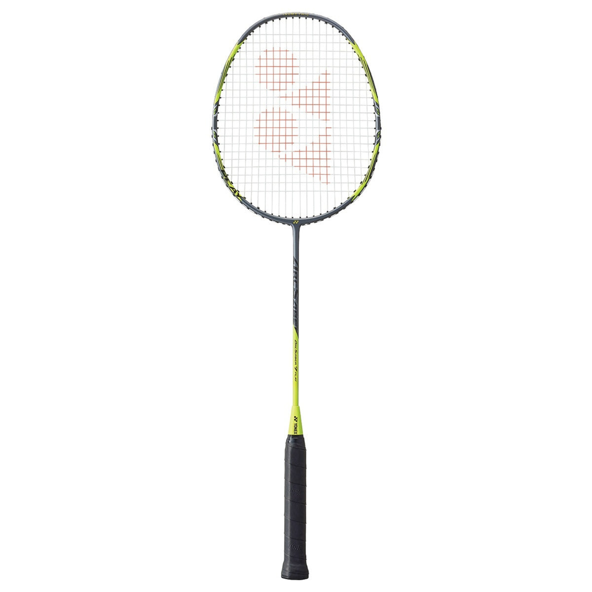Badminton racket with a white background