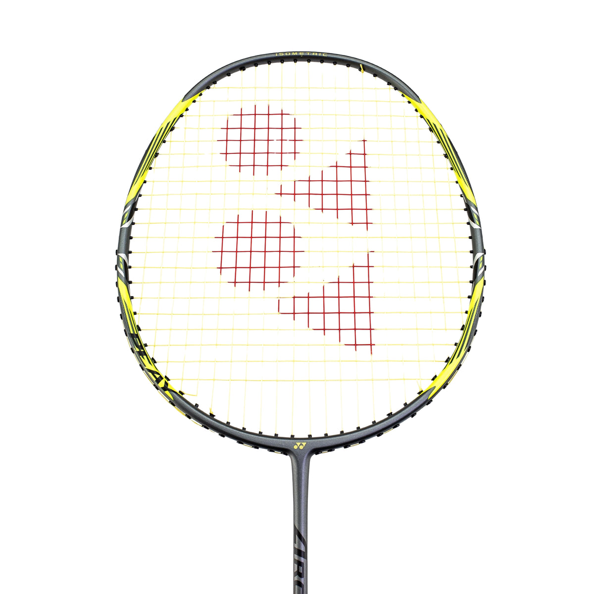 Badminton racket with a white background