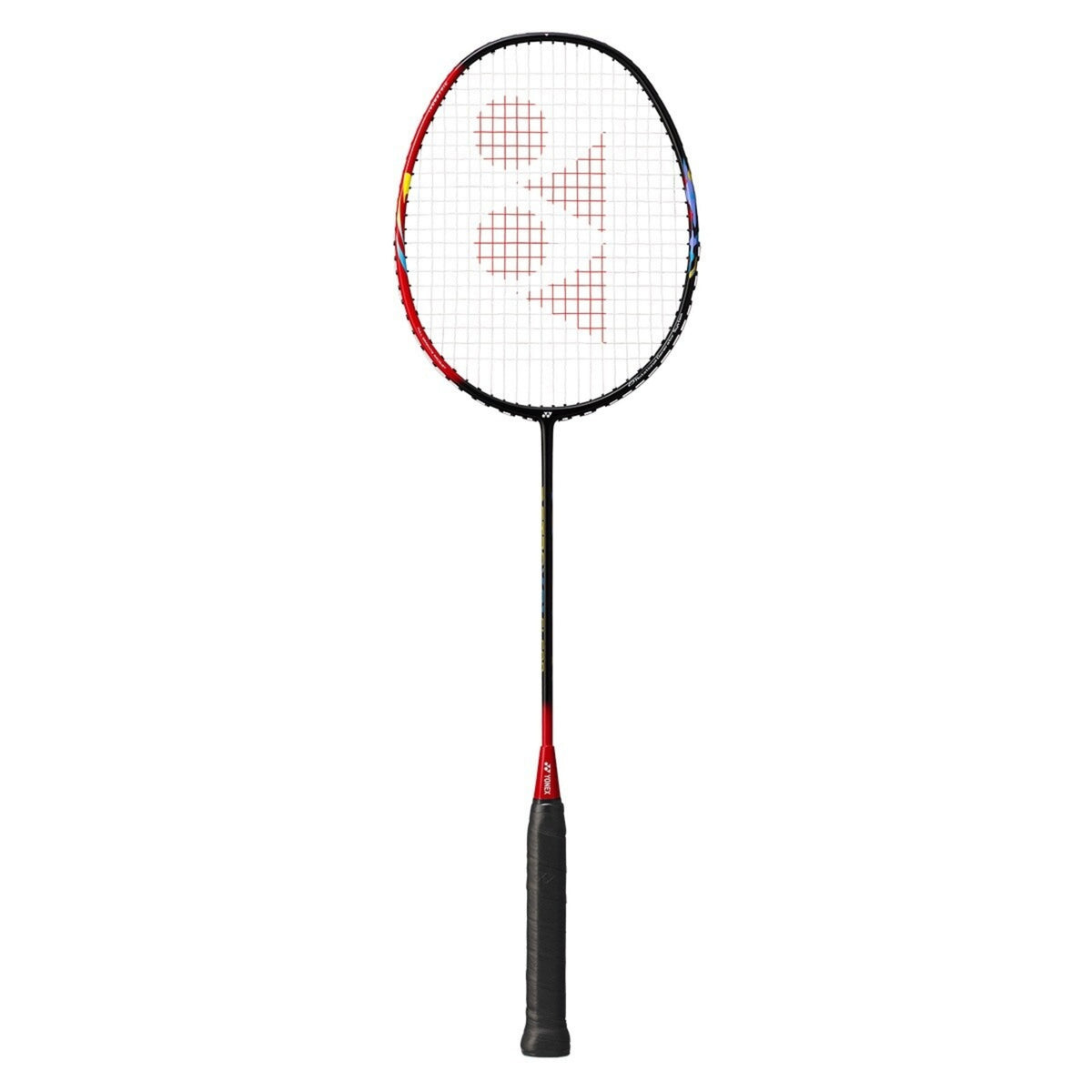 Badminton racket with a white background