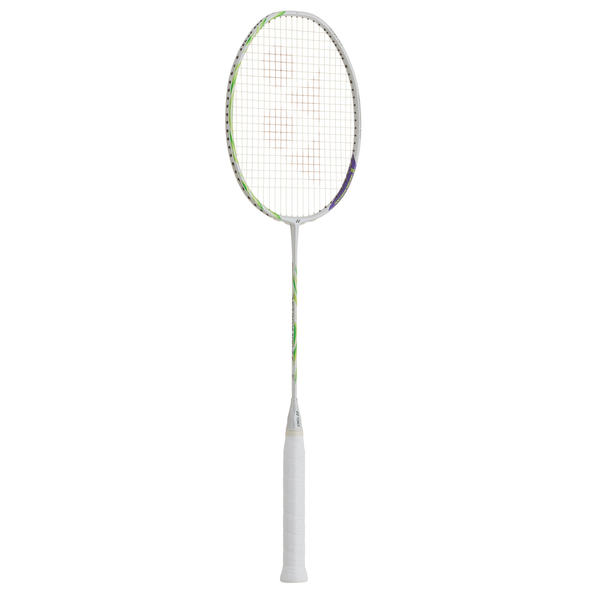 Badminton racket on a white background