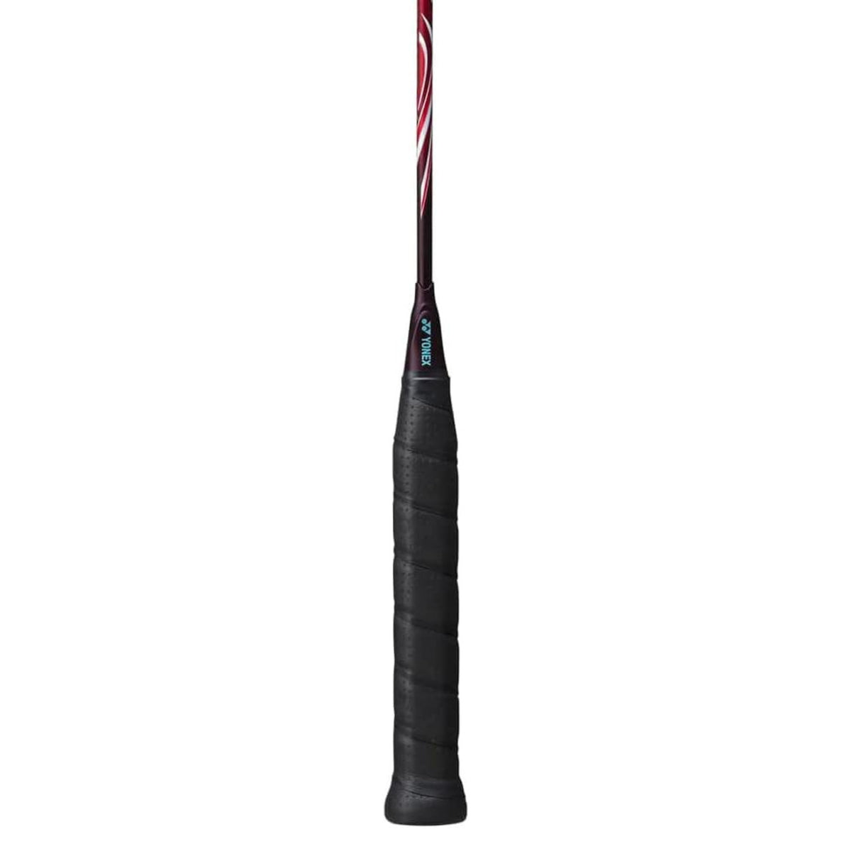 Badminton racket handle with 'Yonex' branding on a white background