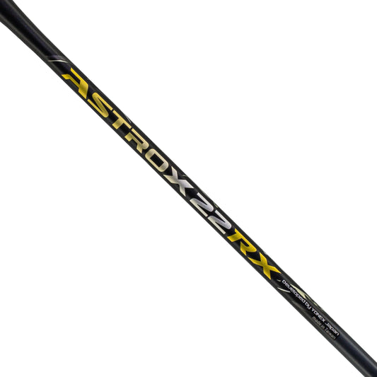 Badminton racket shaft with 'ASTROX22 TRX' branding on a white background
