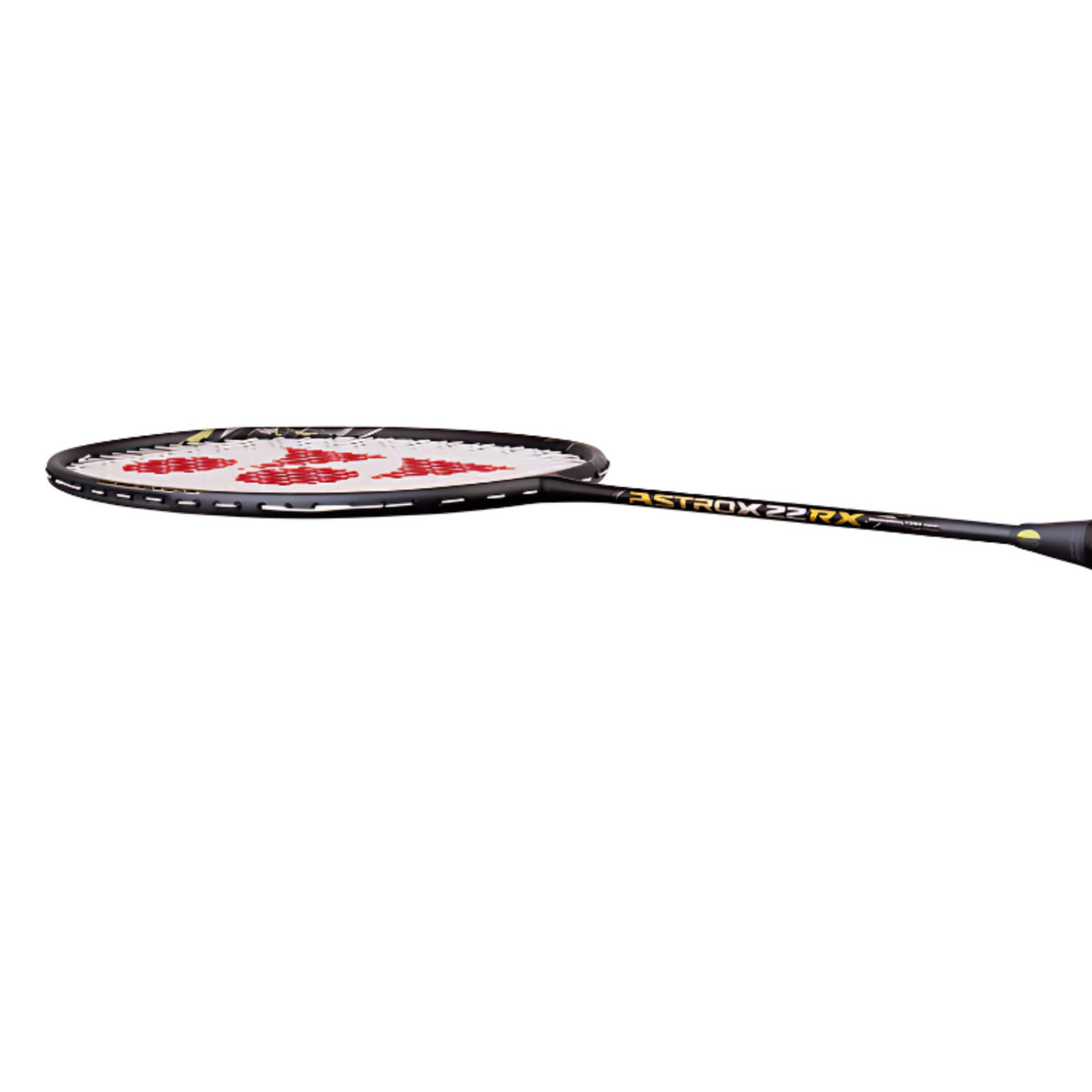 Badminton racket with brand logo on a white background
