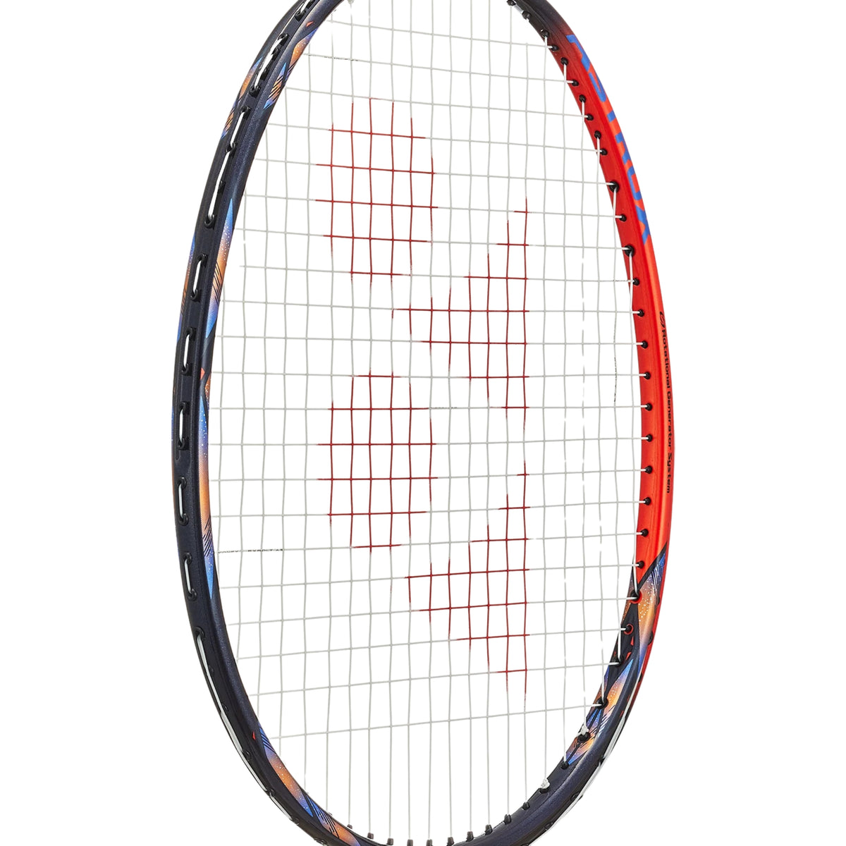 Badminton racket with a white background