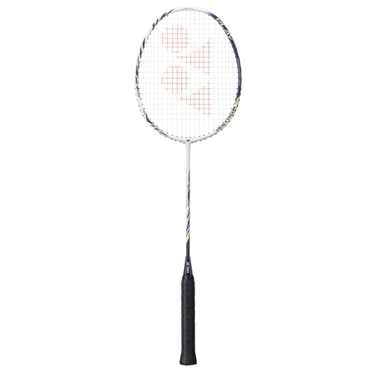 Badminton racket on a white background