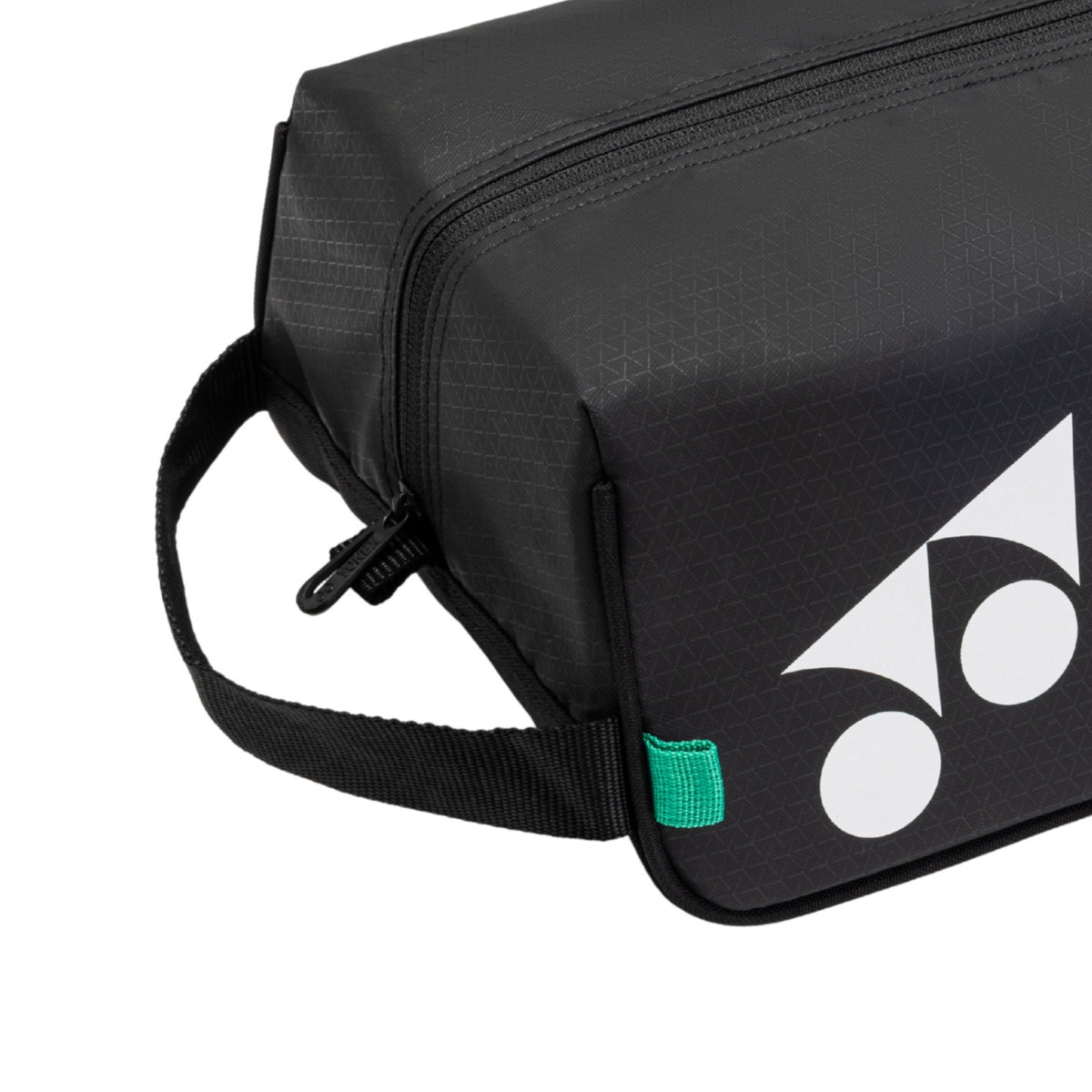 Black Yonex shoe bag with a logo on a white background