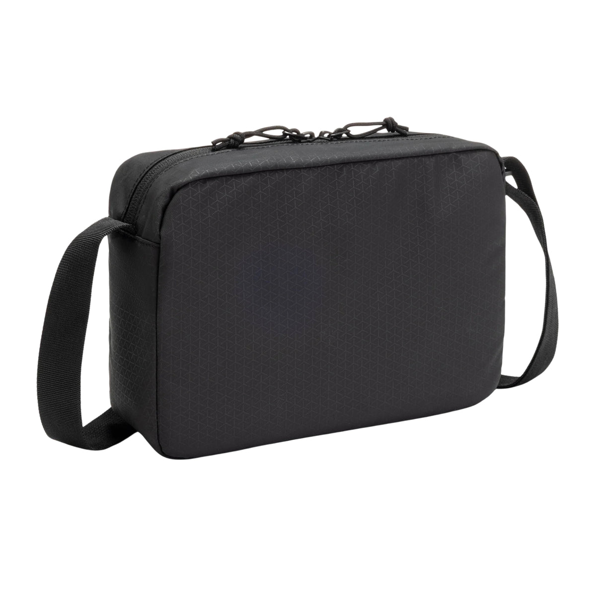 Black shoulder bag on a white background
