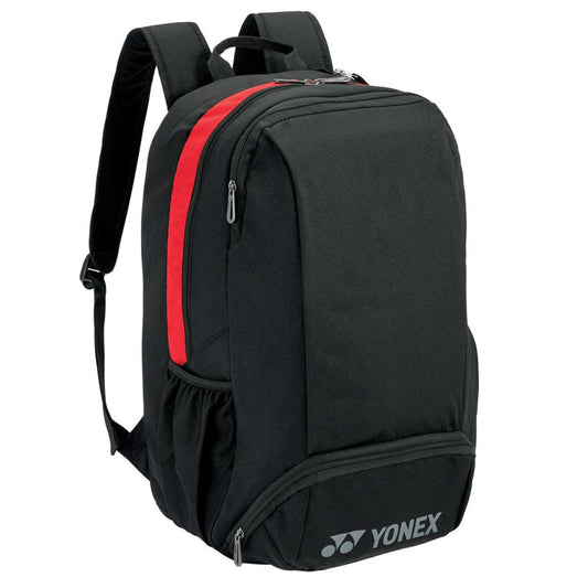 Black backpack with a red stripe featuring the Yonex logo on a white background