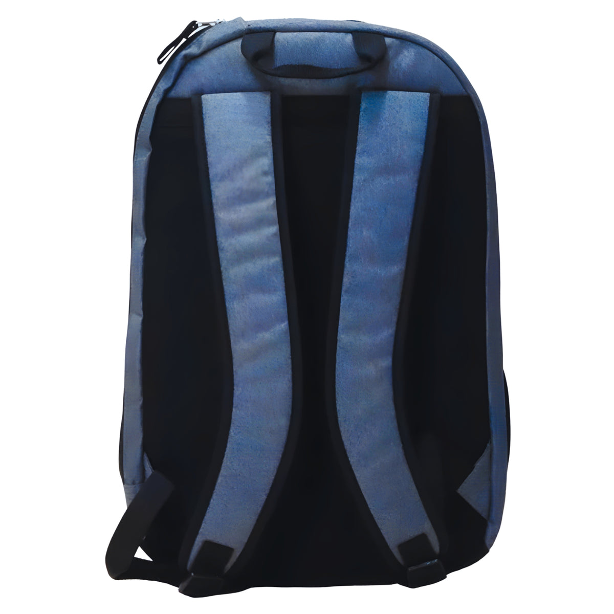 Blue and black backpack on a white background