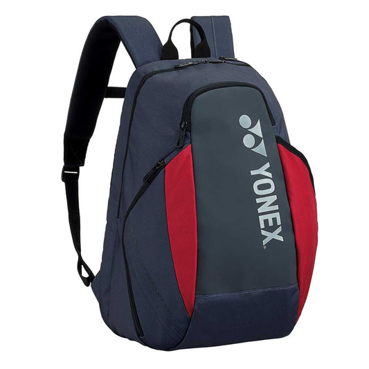 Yonex backpack with red and gray design on a white background
