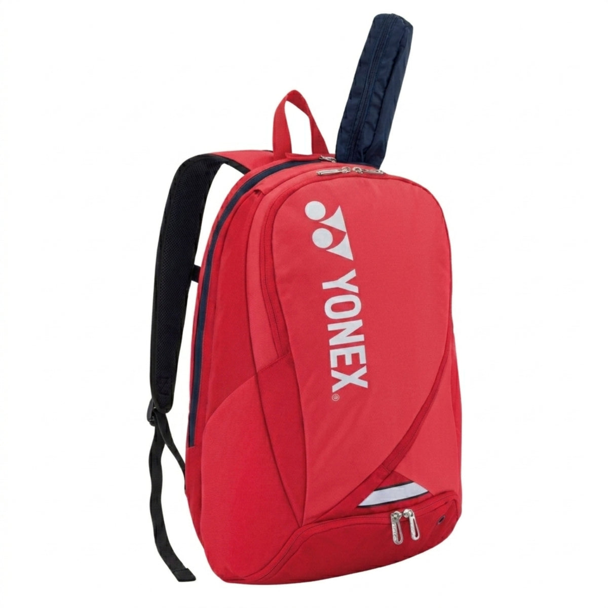 Red Yonex backpack on a white background