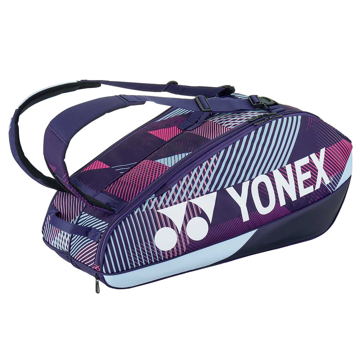 Yonex sports bag with geometric pattern on a white background