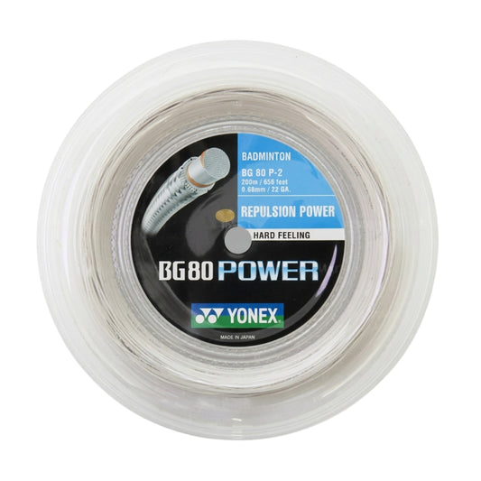 Yonex badminton string reel with label on a white background