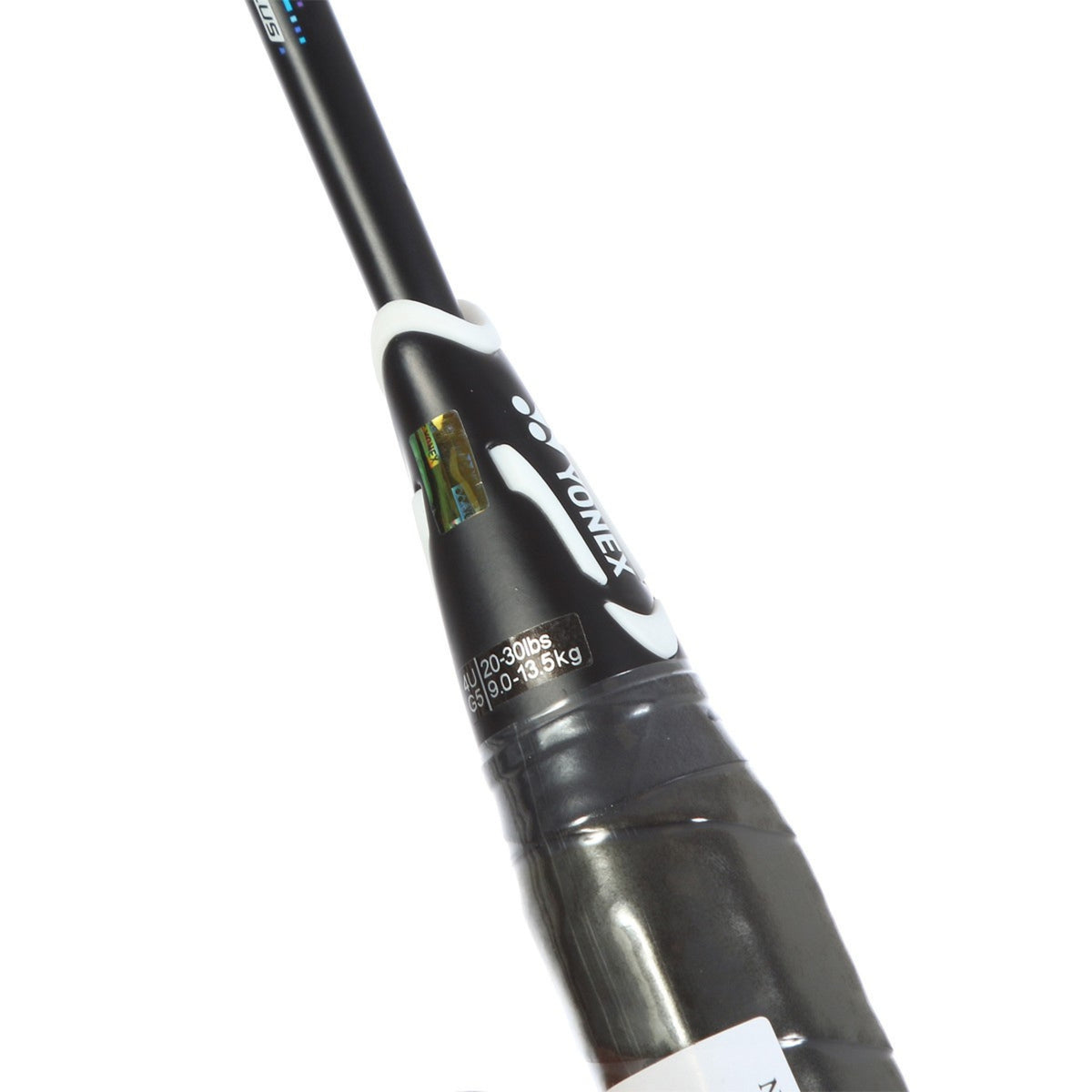Yonex badminton racket shaft on a white background