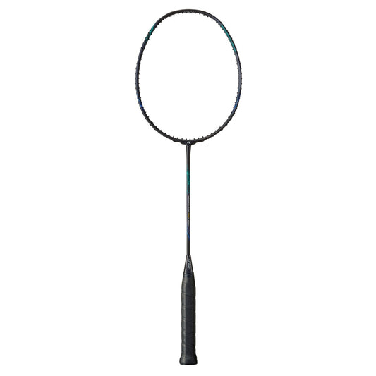 Badminton racket on a white background