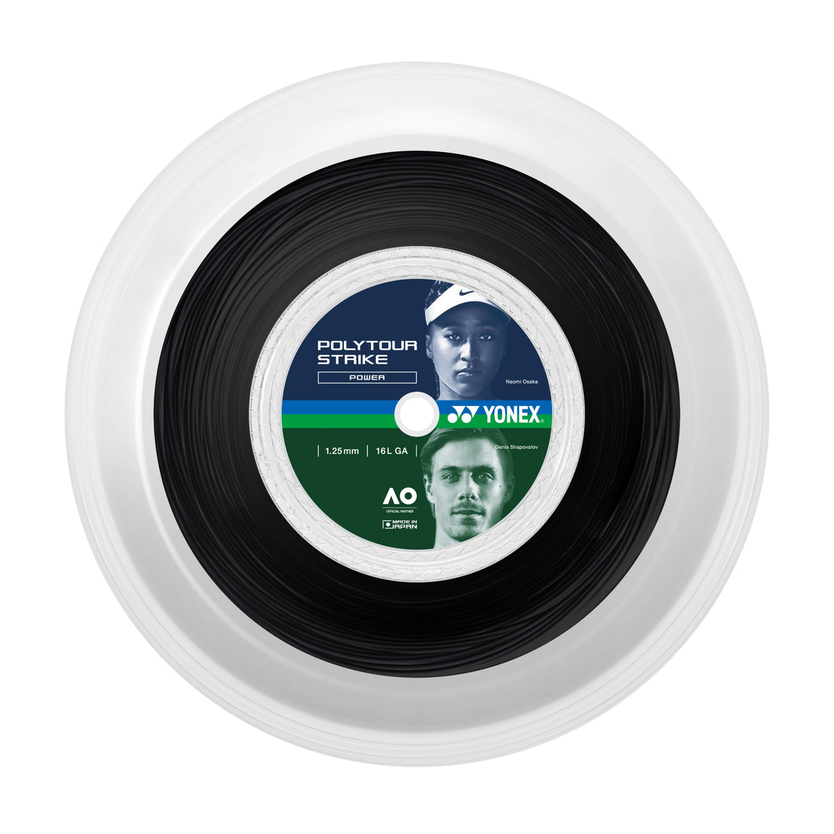 Yonex tennis string reel with branding on a white background