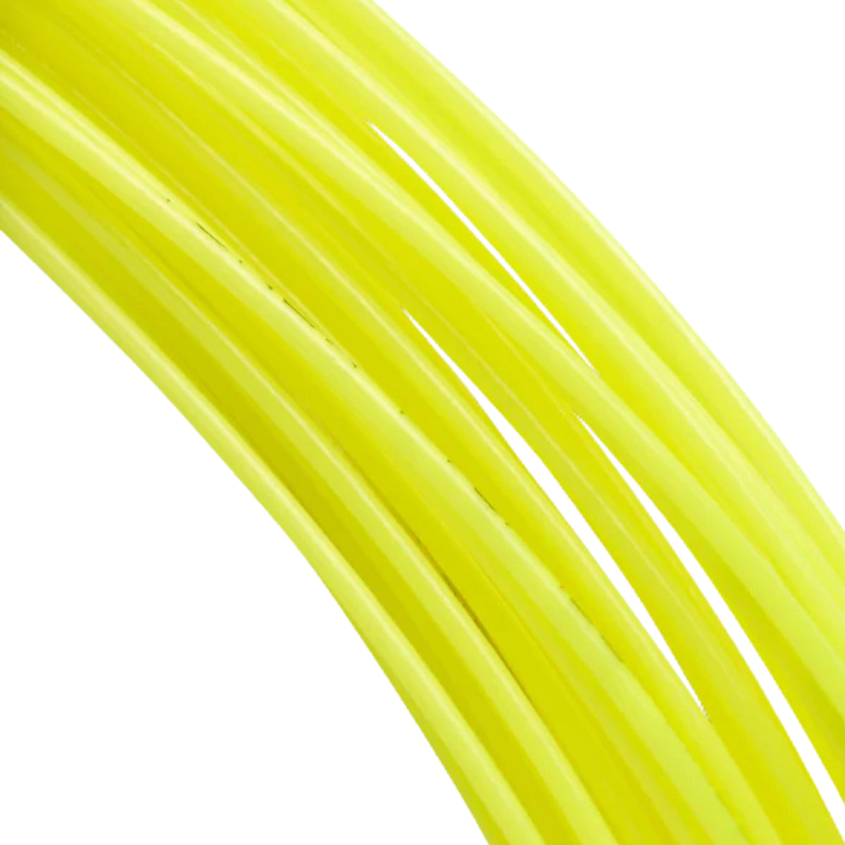 Close-up of yellow string on a white background