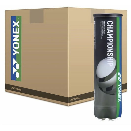 Yonex tennis ball canister with cardboard box on a white background