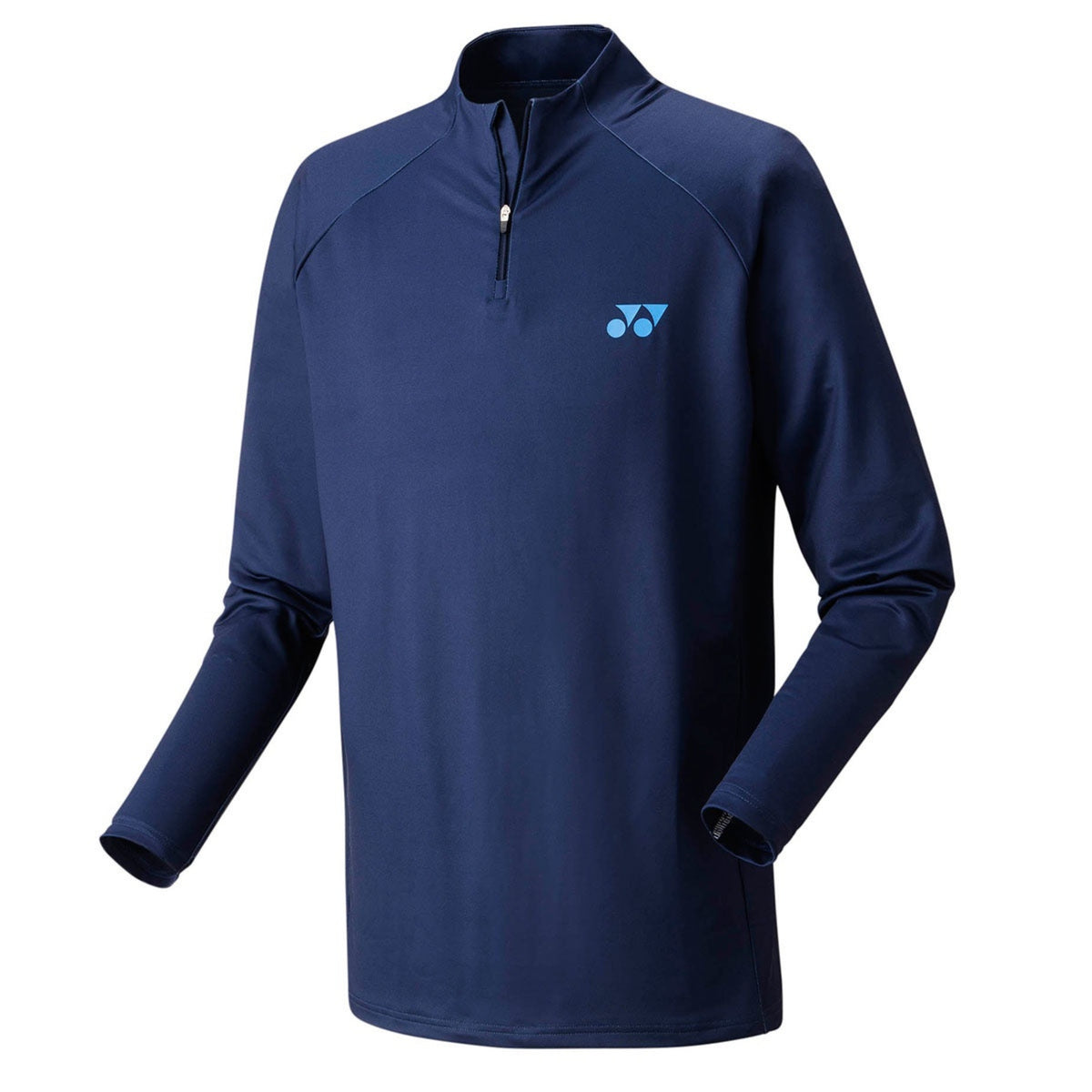 Navy long-sleeve shirt with a brand logo on a white background