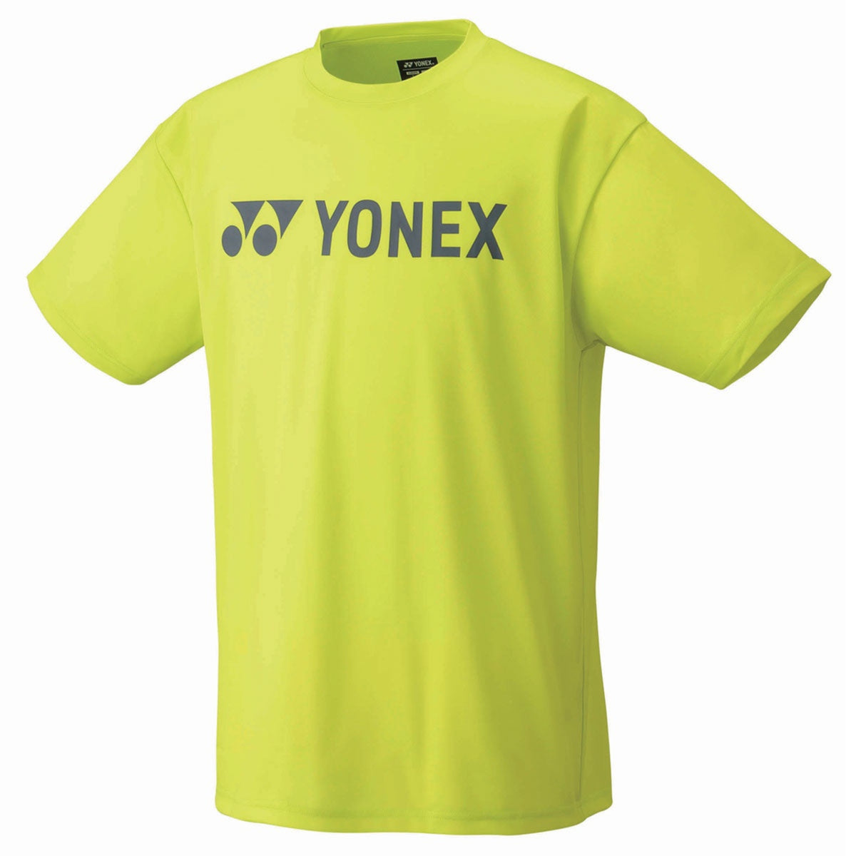 Yellow t-shirt with Yonex logo on a white background